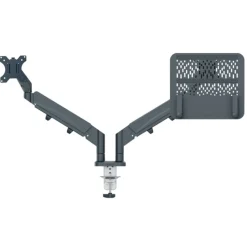 Leitz Ergo – Bras double écran & PC 17"-32"– Ergonomique et gain d’espace – Gris foncé