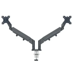 Leitz Ergo – Bras double pour écrans 17"-32" – Réglable et ergonomique – Gris foncé