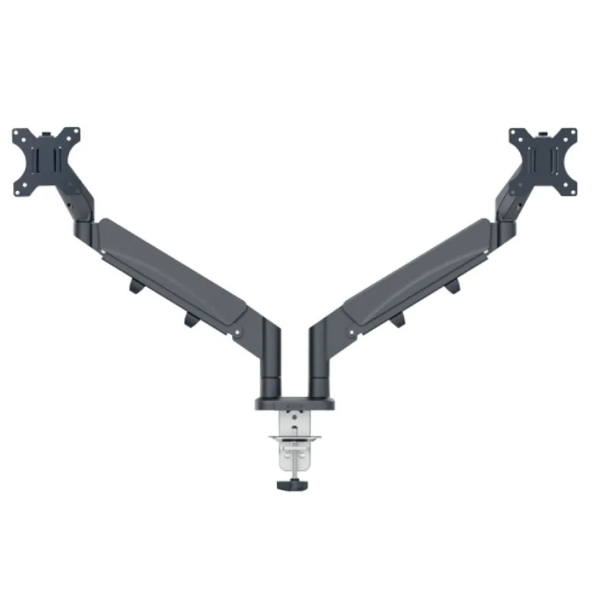 Leitz Ergo – Bras double pour écrans 17"-32" – Réglable et ergonomique – Gris foncé