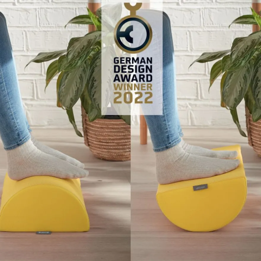 Leitz Ergo – Repose-pieds ergonomique – Soulage le dos et améliore la circulation – Jaune