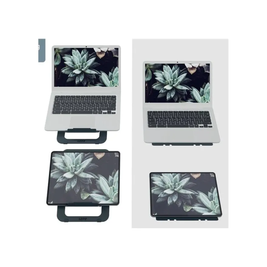 Leitz Ergo - Support pour ordinateur portable - adjustable, multi-angle, aluminum - 10" - 17" - Gris foncé