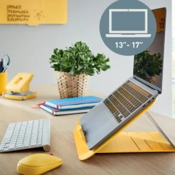 Leitz Ergo – Support pour ordinateur portable jusqu'à 17" – Réglable et ergonomique – Jaune