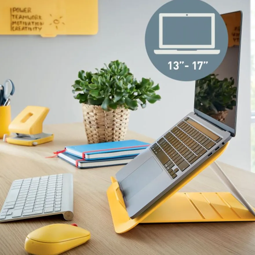 Leitz Ergo – Support pour ordinateur portable jusqu'à 17" – Réglable et ergonomique – Jaune
