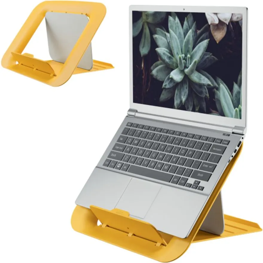 Leitz Ergo – Support pour ordinateur portable jusqu'à 17" – Réglable et ergonomique – Jaune