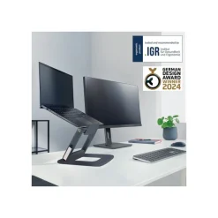 Leitz Ergo - Support pour ordinateur portable - adjustable, multi-angle, aluminum - 13" - 15" - Gris foncé