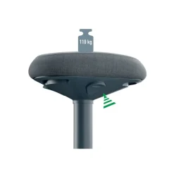 Leitz Ergo - Tabouret ergonomique - 57-82 cm - Gris foncé