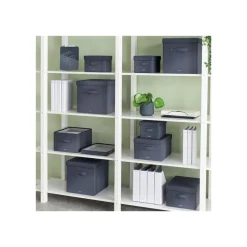 Leitz Fabric Storage - 2 Boîtes de rangement en tissu avec couvercle - large - gris velours