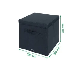 Leitz Fabric Storage - 2 Boîtes de rangement en tissu avec couvercle - large - gris velours