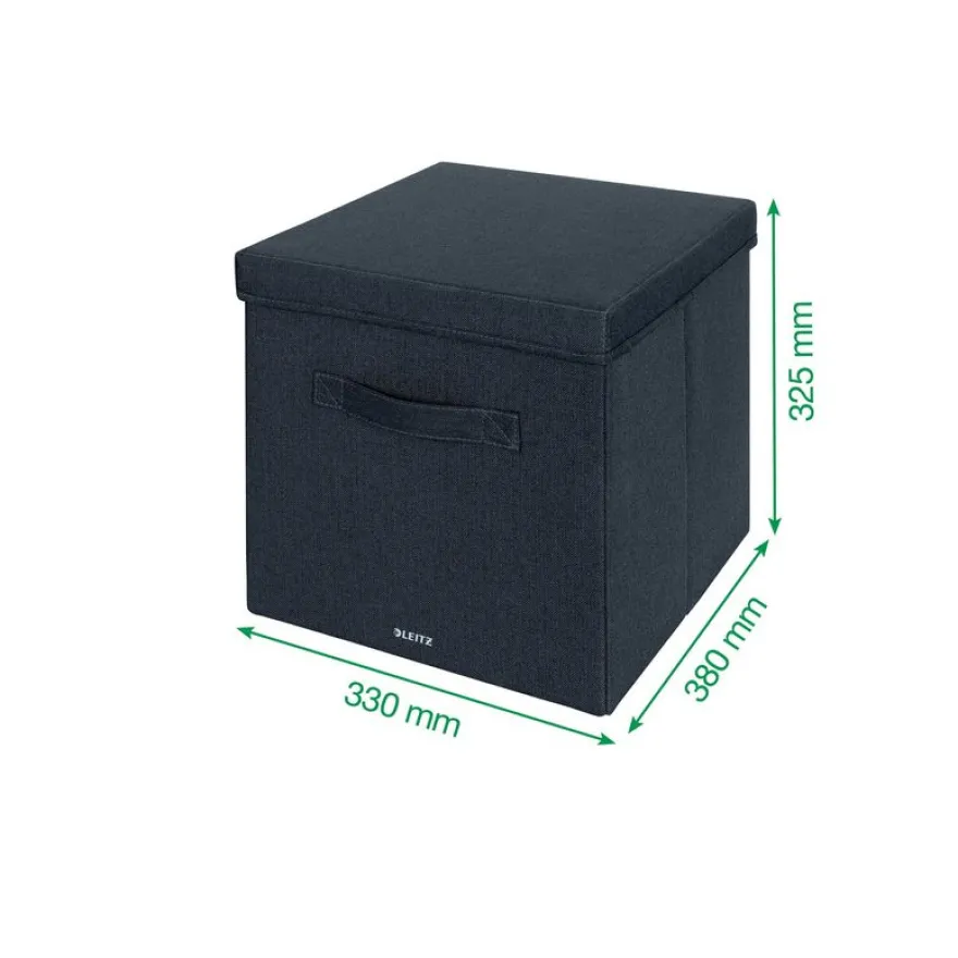Leitz Fabric Storage - 2 Boîtes de rangement en tissu avec couvercle - large - gris velours