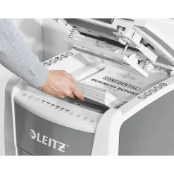 Leitz IQ AutoFeed Office 300 P4 - destructeur de documents coupe croisée - 300 feuilles - Corbeille 60 litres
