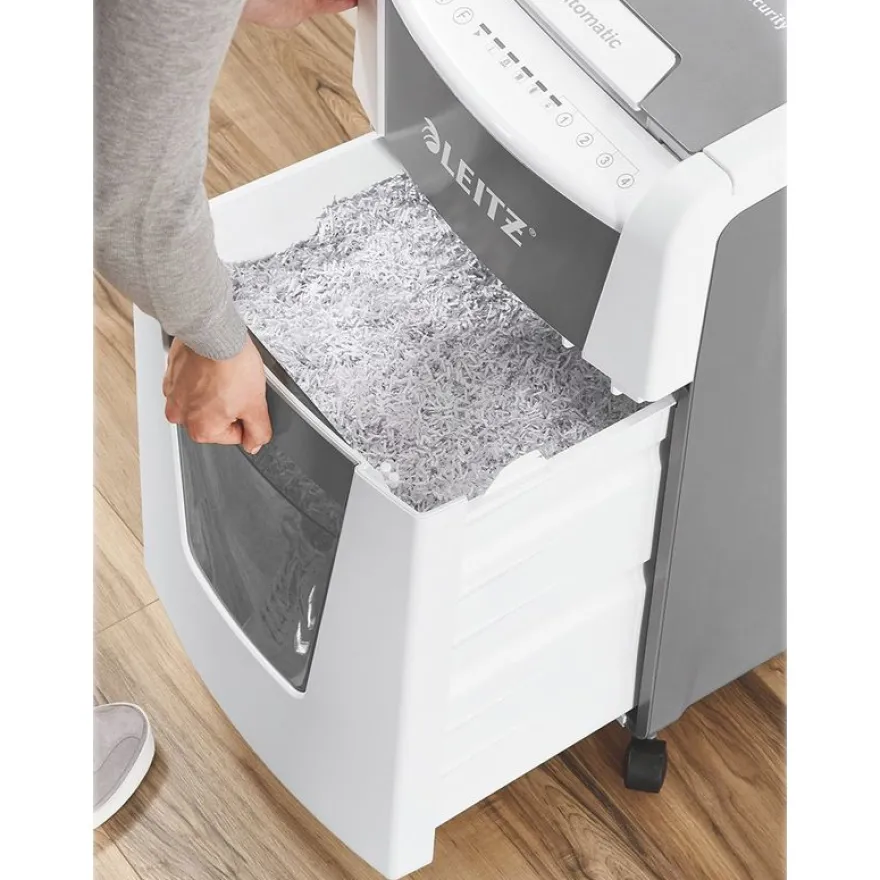 Leitz IQ AutoFeed Office 300 P4 - destructeur de documents coupe croisée - 300 feuilles - Corbeille 60 litres
