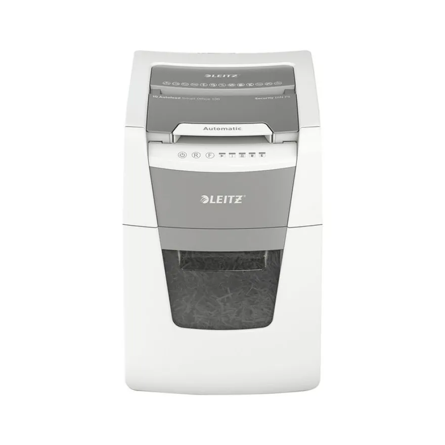 Leitz IQ AutoFeed Small Office 100 P4 - destructeur de documents coupe croisée - 100 feuilles - Corbeille 34 litres