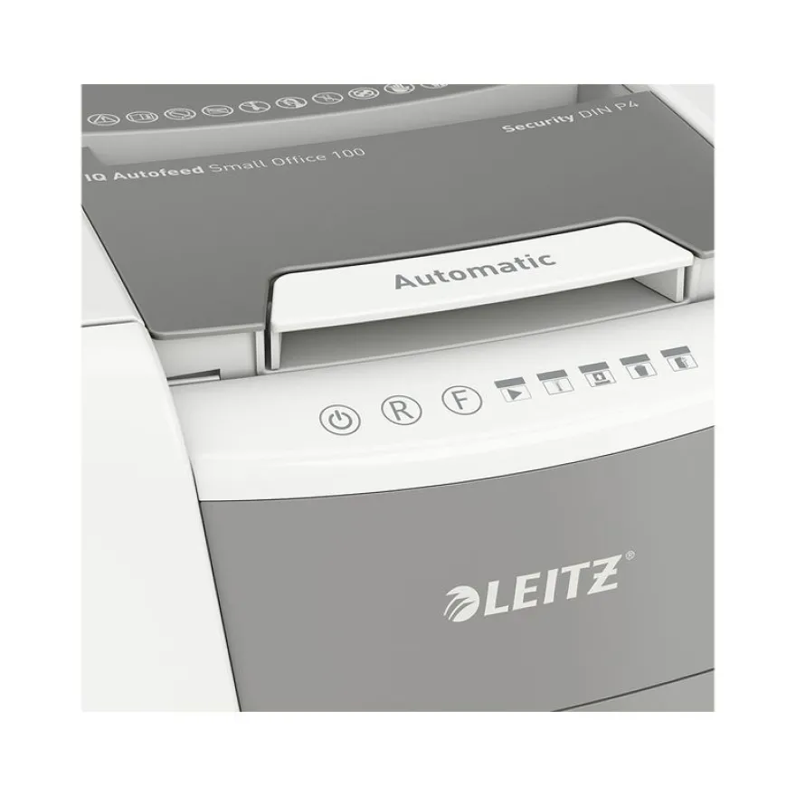 Leitz IQ AutoFeed Small Office 100 P4 - destructeur de documents coupe croisée - 100 feuilles - Corbeille 34 litres