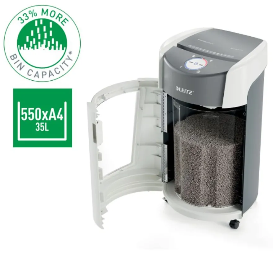 Leitz IQ Optimax - destructeur de documents coupe micro P5 - 10 feuilles - Corbeille 35 litres