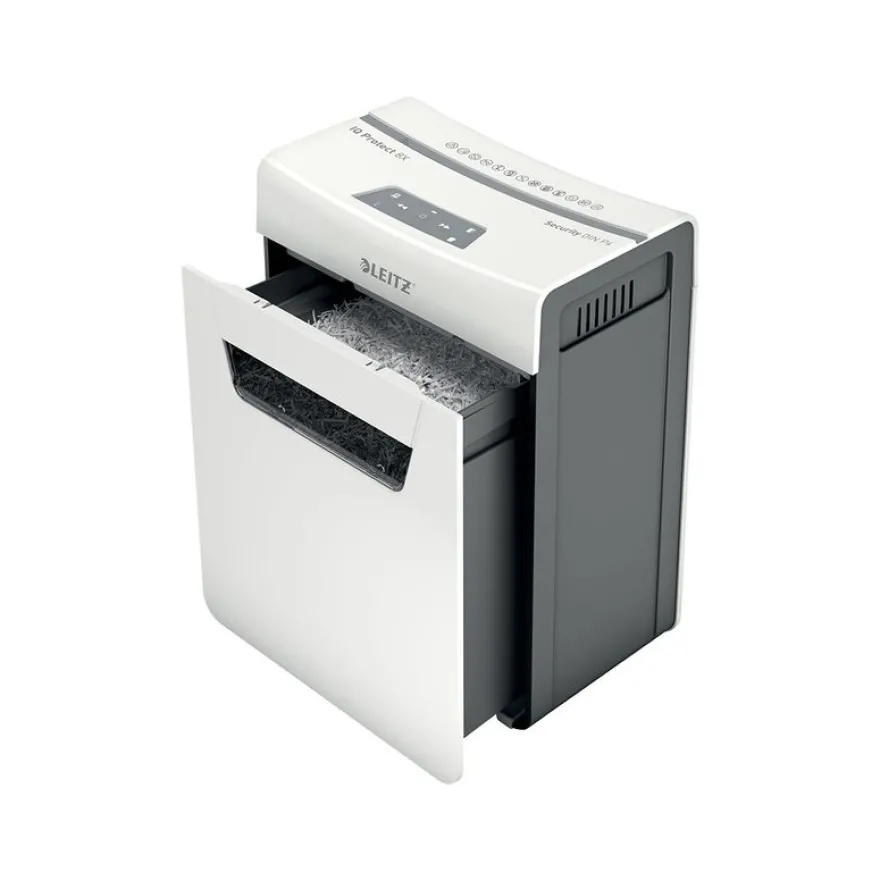 Leitz IQ Protect 8X - destructeur de documents coupe croisée microparticules -8 feuilles - Corbeille 14 litres