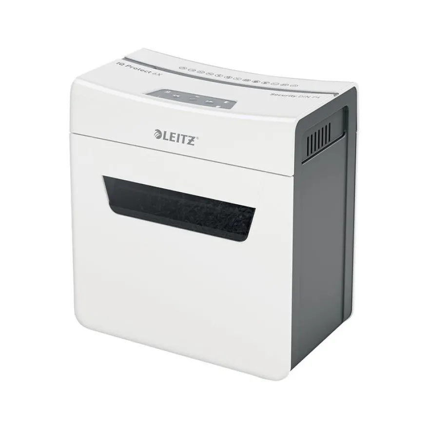 Leitz IQ Protect 6X - destructeur de documents coupe croisée - 6 feuilles - Corbeille 10 litres