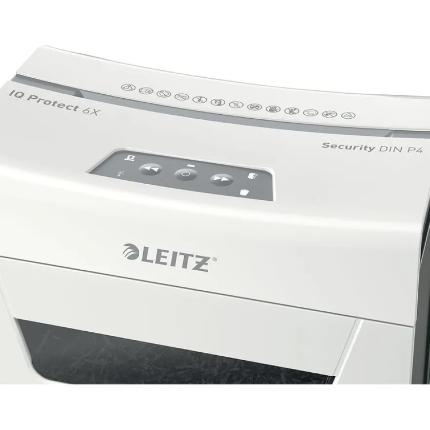 Leitz IQ Protect 6X - destructeur de documents coupe croisée - 6 feuilles - Corbeille 10 litres