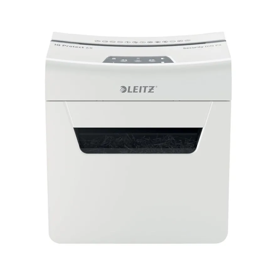 Leitz IQ Protect 6X - destructeur de documents coupe croisée - 6 feuilles - Corbeille 10 litres