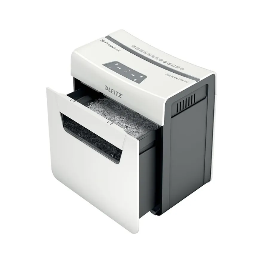 Leitz IQ Protect 6X - destructeur de documents coupe croisée - 6 feuilles - Corbeille 10 litres