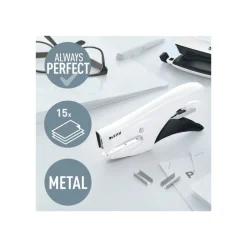 Leitz WOW - Pince agrafeuse - 15 feuilles / 1.5 mm - No.10 - blanc perle