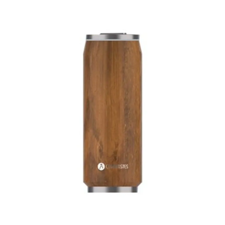 Les Artistes Paris - Canette isotherme - bois - 500 ml - acier inoxydable