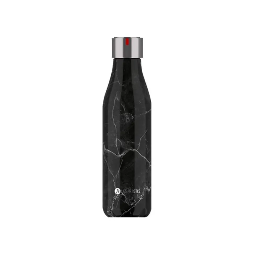Les Artistes Paris - Gourde Bouteille isotherme 500 ml - marbre noir - acier inoxydable