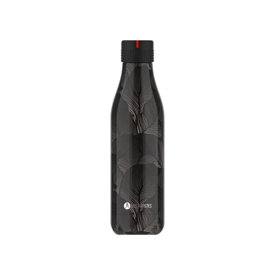 Les Artistes Paris - Gourde Bouteille isotherme 500 ml - Damask noir et gris - acier inoxydable