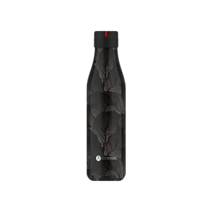 Les Artistes Paris - Gourde Bouteille isotherme 750 ml - Damask noir et gris - acier inoxydable