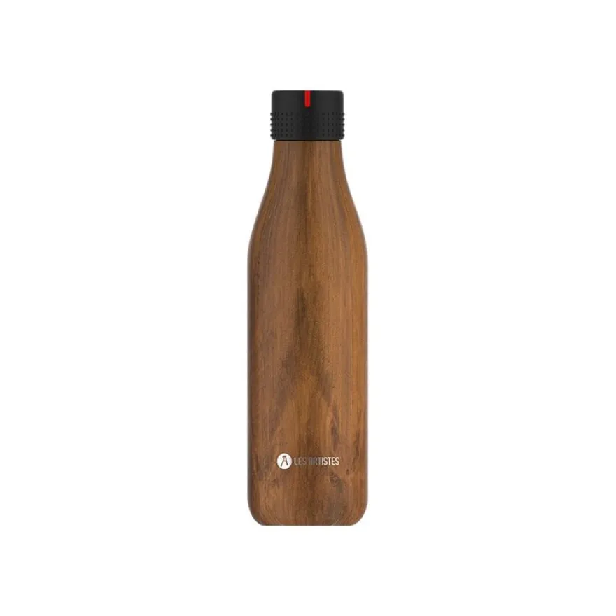 Les Artistes Paris - Gourde Bouteille isotherme 500 ml - bois - acier inoxydable