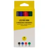 Les Prix Mini – 4 marqueurs permanents pointe large – Bleu, noir, rouge et vert