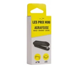Les Prix Mini - Agrafeuse de bureau noir - capacité de 12 feuilles - agrafes n°10