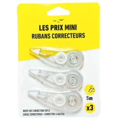 Les Prix Mini - Pack de 3 rubans correcteurs - 5 m
