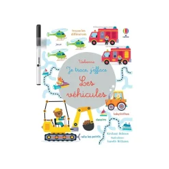 Les véhicules - Je trace, j'efface - par Robson Kirsteen - livre d'activités