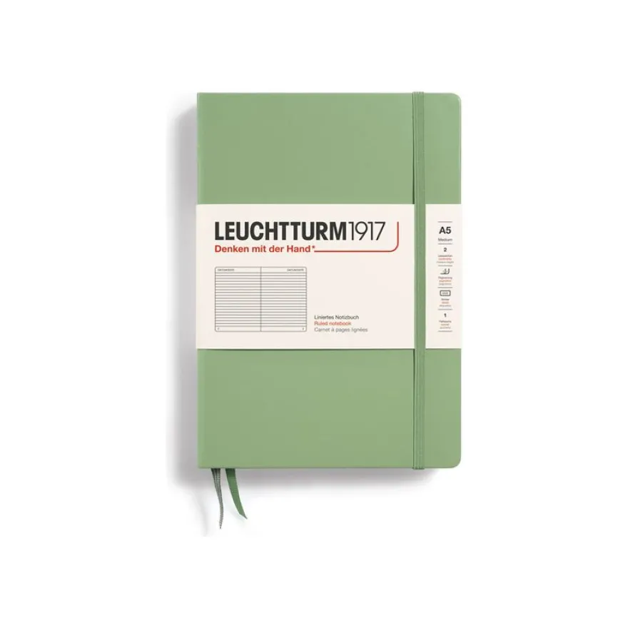Leuchtturm1917 - Carnet de notes rigide A5 - ligné - vert sauge