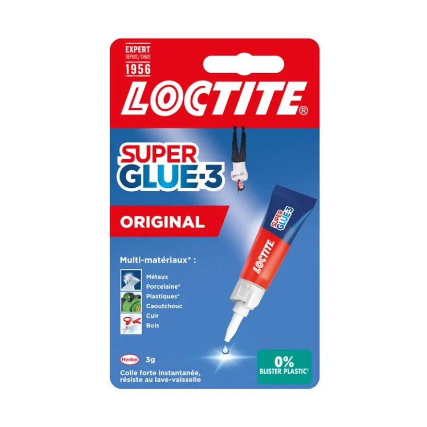 Loctite Super glue 3 liquide - Colle à prise rapide - transparente - 3 gr