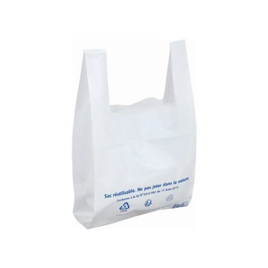 Logistipack - 100 sacs bretelles - 26 x 12 x 45 cm - blanc