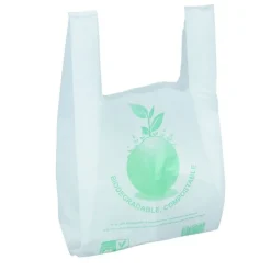 Logistipack - 100 Sacs bretelles biodégradables et compostables - 45 x 26 + 12 cm