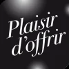 Logistipack - Etiquette cadeaux Plaisir d'offrir noir - 33 mm