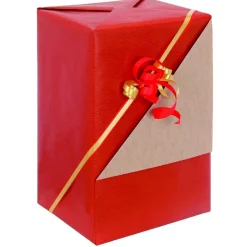 Logistipack - Papier cadeau kraft réversible - 70 cm x 50 m - 60 g/m² - rouge/brun