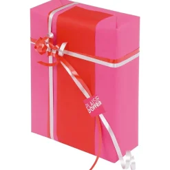 Logistipack - Papier cadeau kraft réversible - 70 cm x 50 m - 60 g/m² - rose/rouge