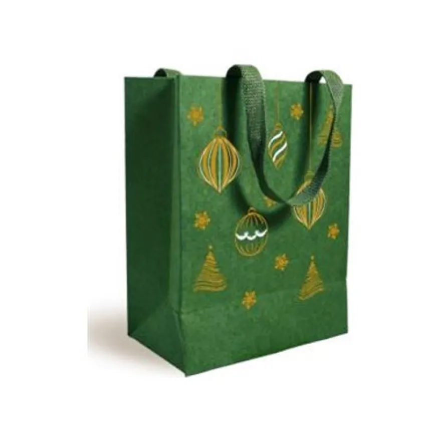 Logistipack - Sac cadeau - 18 cm x 10 cm x 23 cm - vert, impression dorée