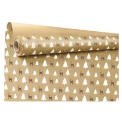 Logistipack Tino - Emballage cadeau - 69 cm x 50 m - 60 g/m² - Noël - brun - papier kraft