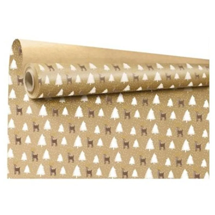 Logistipack Tino - Emballage cadeau - 69 cm x 50 m - 60 g/m² - Noël - brun - papier kraft