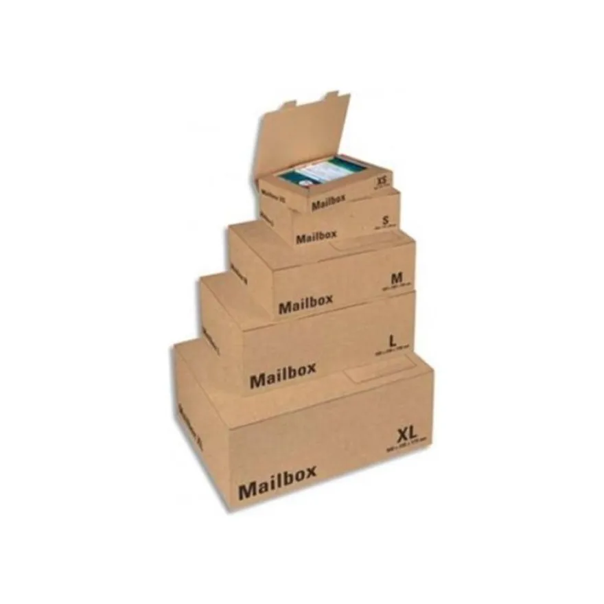 Logistipack XS - 15 boîtes d'expéditions - 24.5 cm x 14.5 cm x 3.3 cm - brun