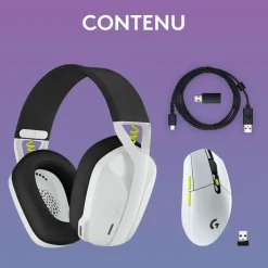 Logitech G435 SE +G305 SE - pack gaming casque + souris Lightspeed sans fil - blanc et noir