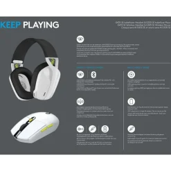 Logitech G435 SE +G305 SE - pack gaming casque + souris Lightspeed sans fil - blanc et noir