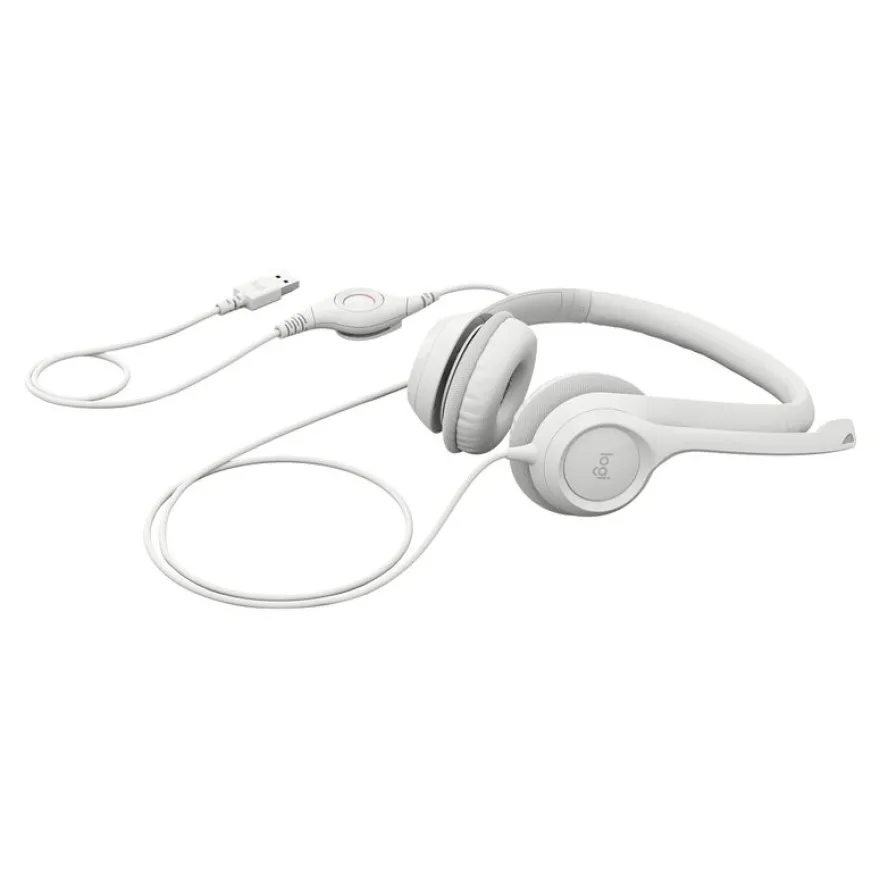 Logitech H390 - Casque filaire avec micro - USB-A - blanc cassé
