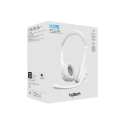 Logitech H390 - Casque filaire avec micro - USB-A - blanc cassé