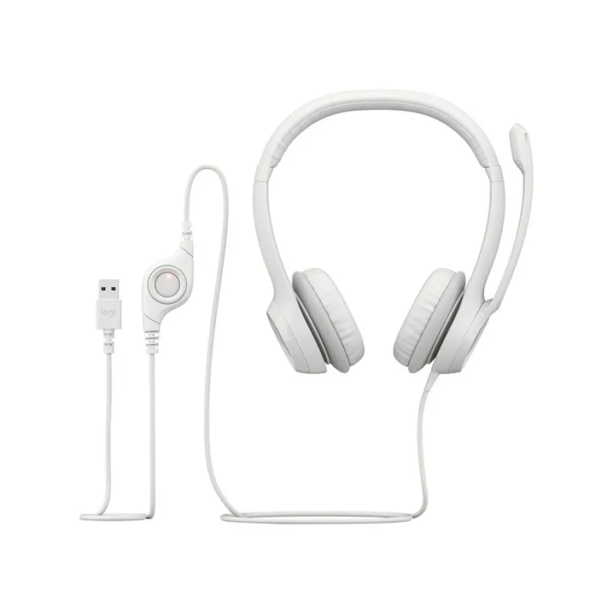 Logitech H390 - Casque filaire avec micro - USB-A - blanc cassé