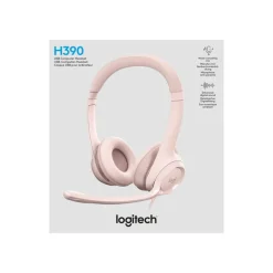 Logitech H390 - Casque filaire avec micro - USB-A - rose